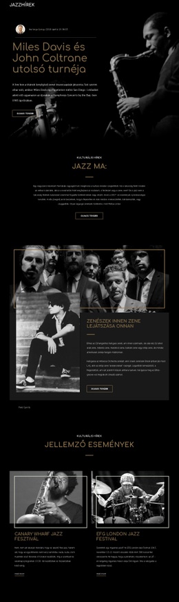 A Jazz Zene Legendái - HTML Oldalsablon