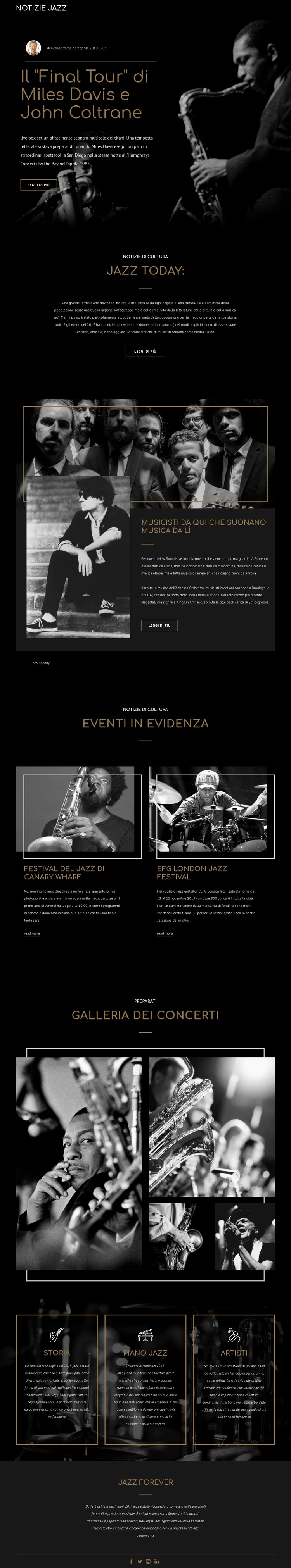 Legengs della musica jazz Progettazione di siti web