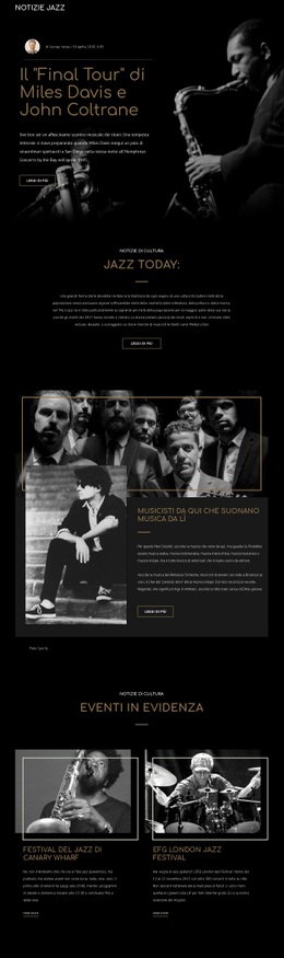 Legengs Della Musica Jazz - Modello Di Mockup Del Sito Web