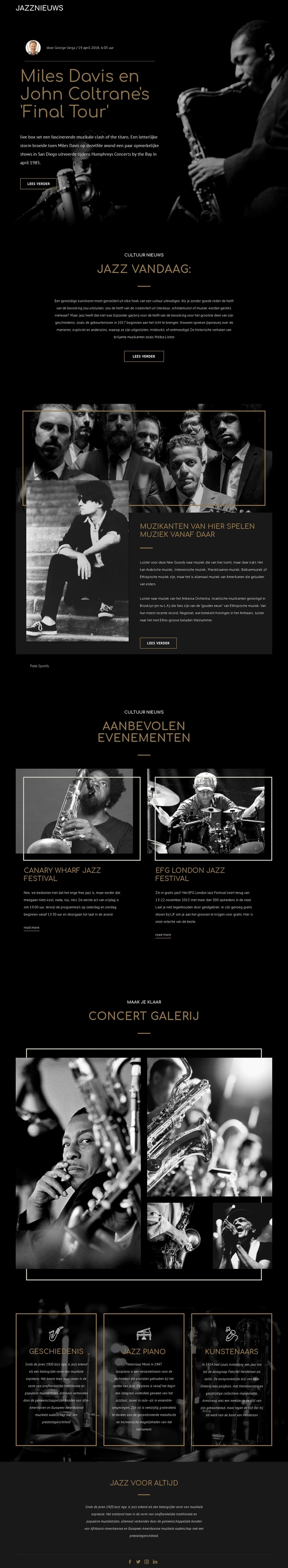Legengs van jazzmuziek Html Website Builder