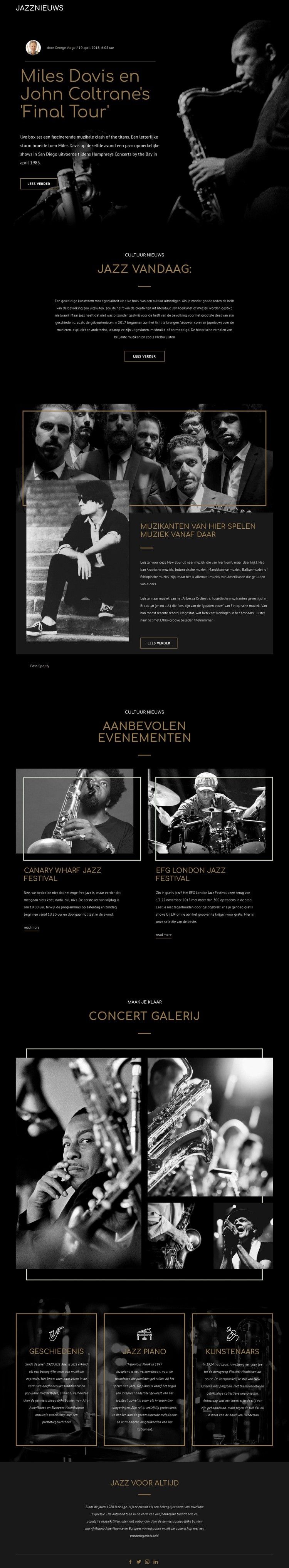 Legengs van jazzmuziek Sjabloon voor één pagina