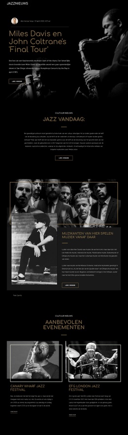 Legengs Van Jazzmuziek - Mockup-Sjabloon Voor Websites