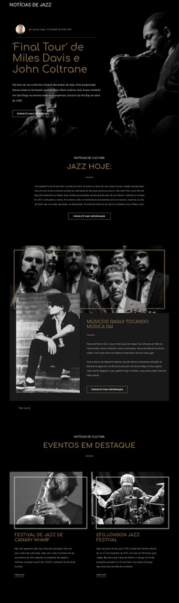 Legengs Da Música Jazz - Design HTML Page Online