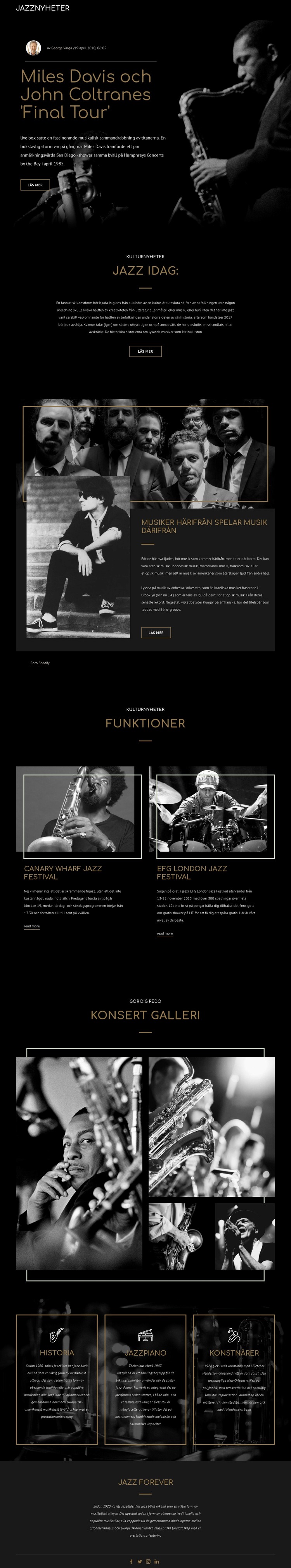 Legengs av jazzmusik Webbplats mall