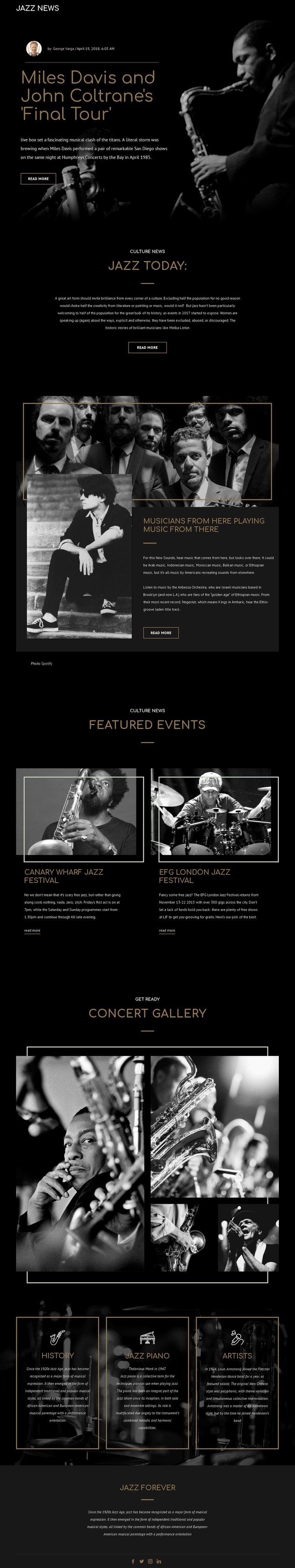 Legengs of jazz music Webflow Template Alternative