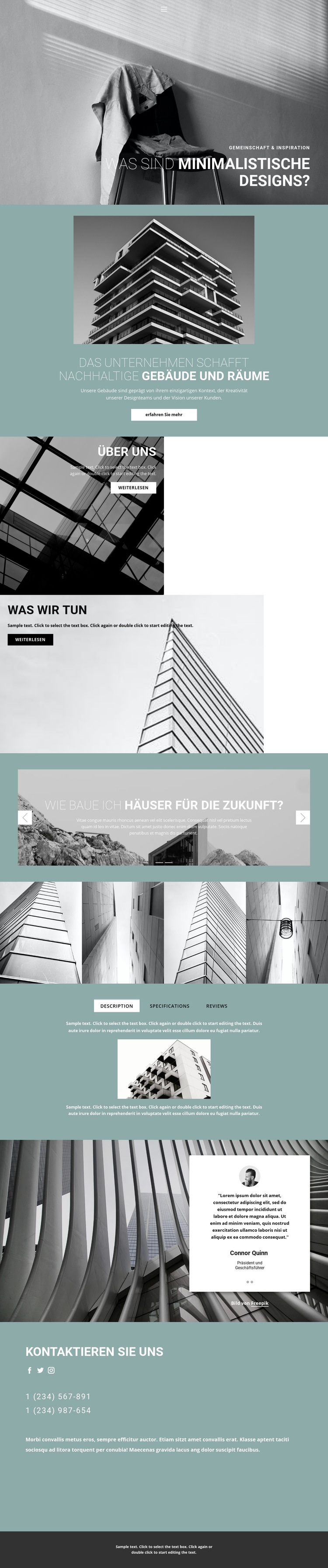 Perfekte Architekturideen Website design