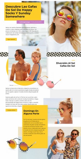 Gafas De Sol: Plantilla De Sitio Web Sencilla