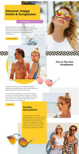 Sunglasses - HTML Page Template