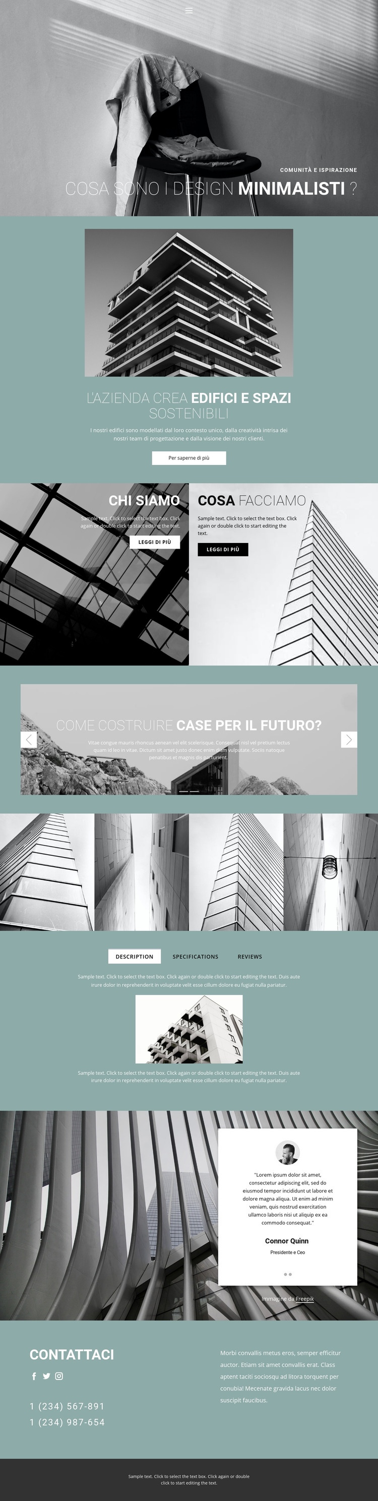 Idee di architettura perfette Mockup del sito web