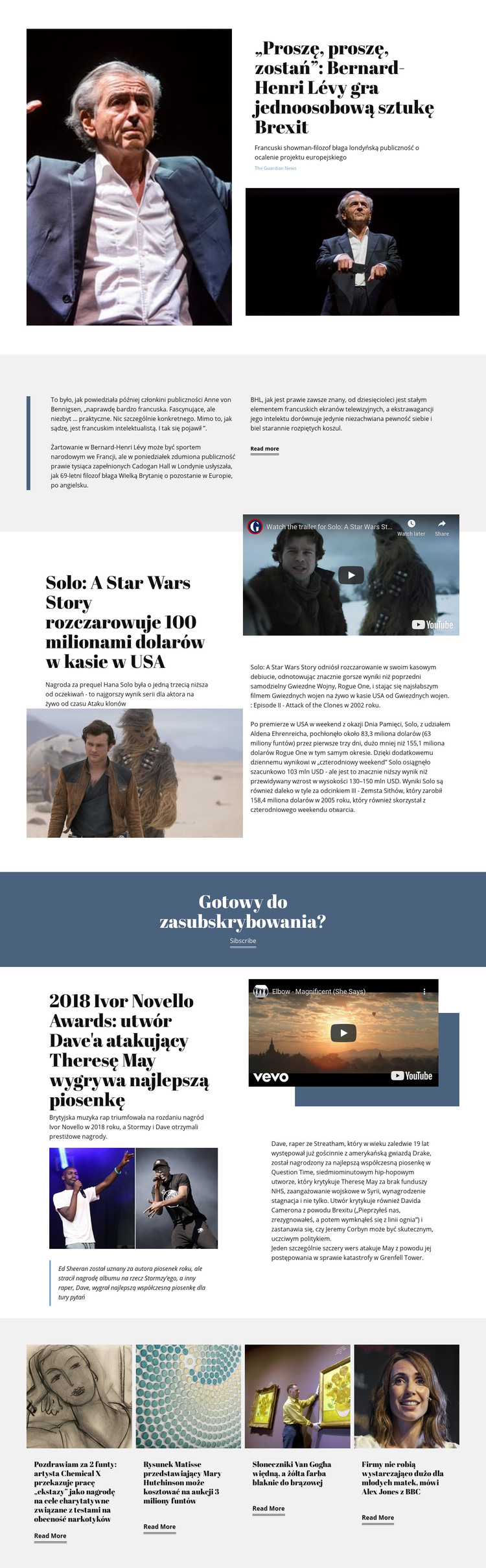 Wiadomości muzyczne Szablon HTML