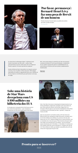 Notícias de música Modelos HTML