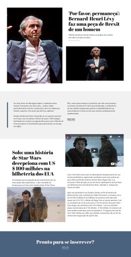 Notícias de música Modelos HTML5