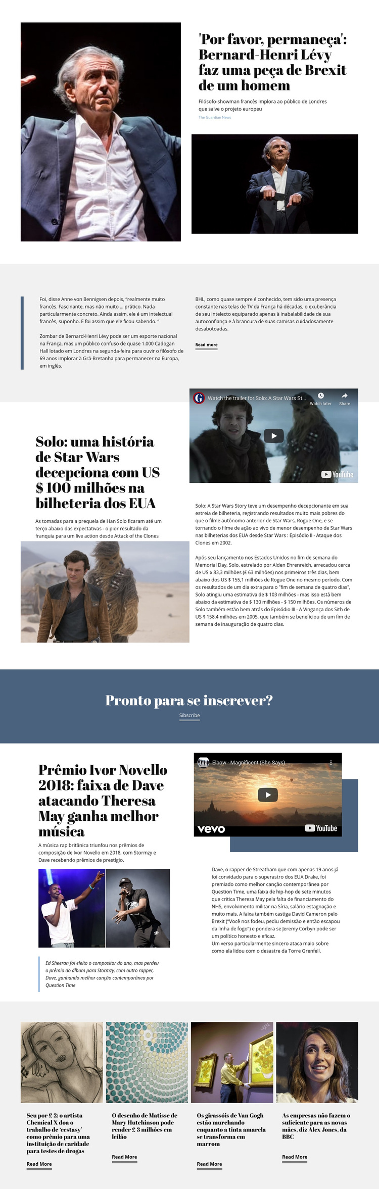 Notícias de música Tema WordPress