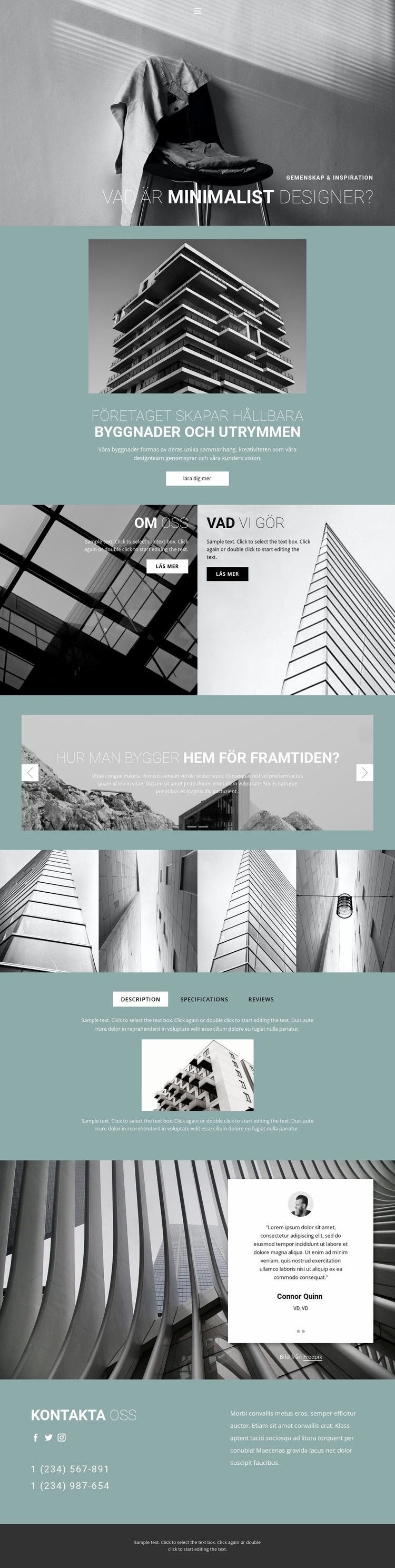 Perfekta arkitekturidéer Webbplats mall