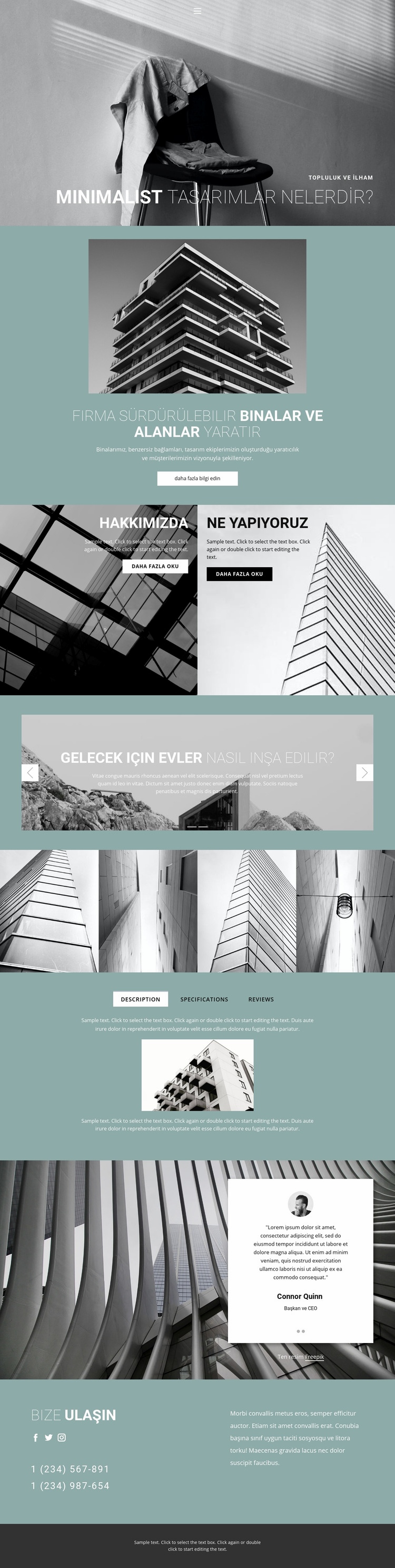 Mükemmel mimari fikirler Web Sitesi Oluşturucu Şablonları
