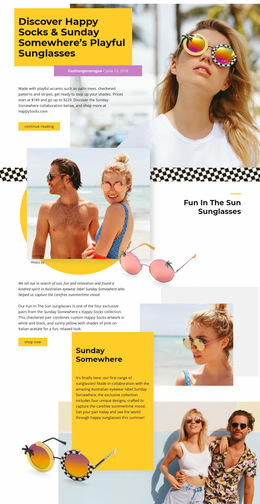 Sunglasses - Responsive Web Page Design