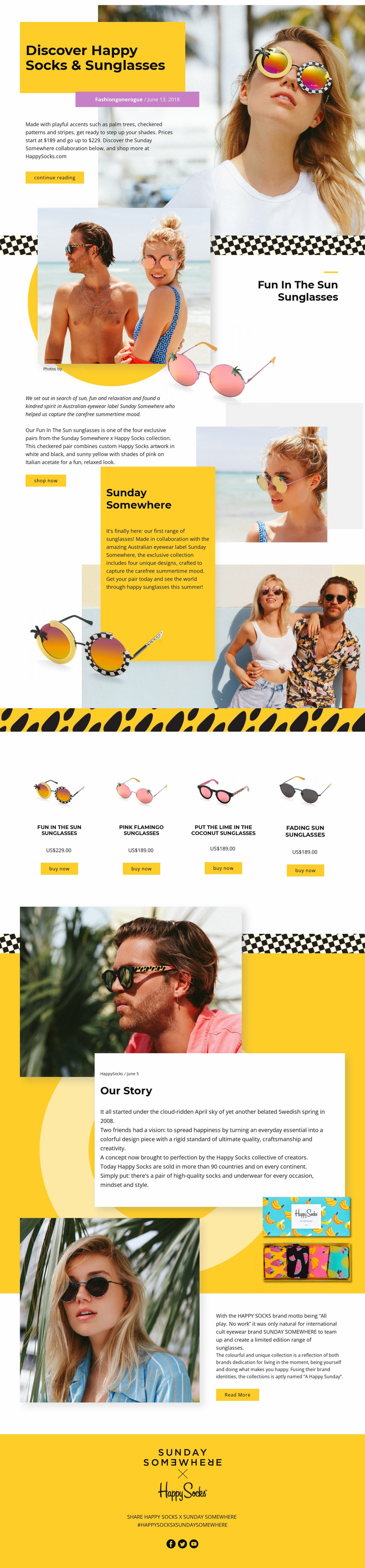 Sunglasses Website Design