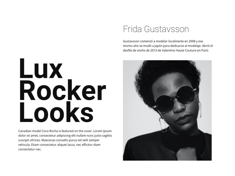 Lux rocker looks Página de destino