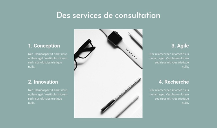 Des services de consultation Modèles de constructeur de sites Web