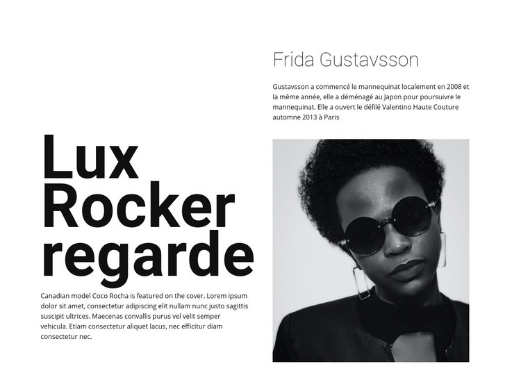 Look rocker lux Maquette de site Web