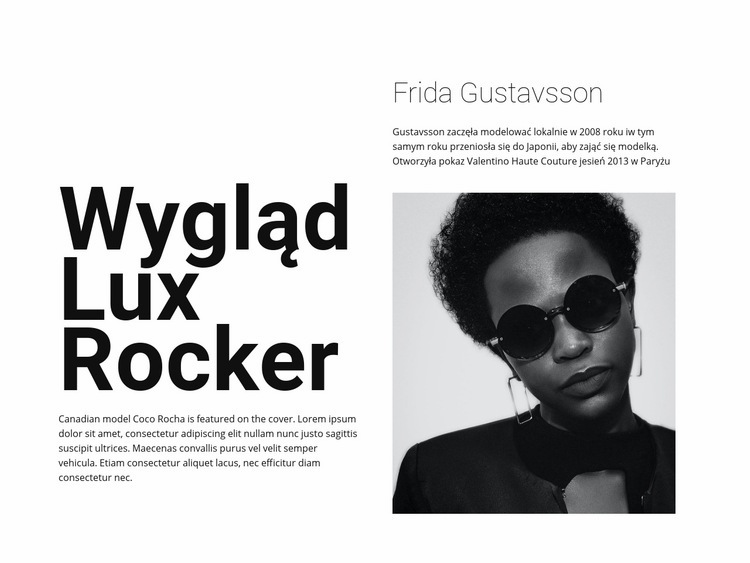 Wygląd rockera Lux Makieta strony internetowej