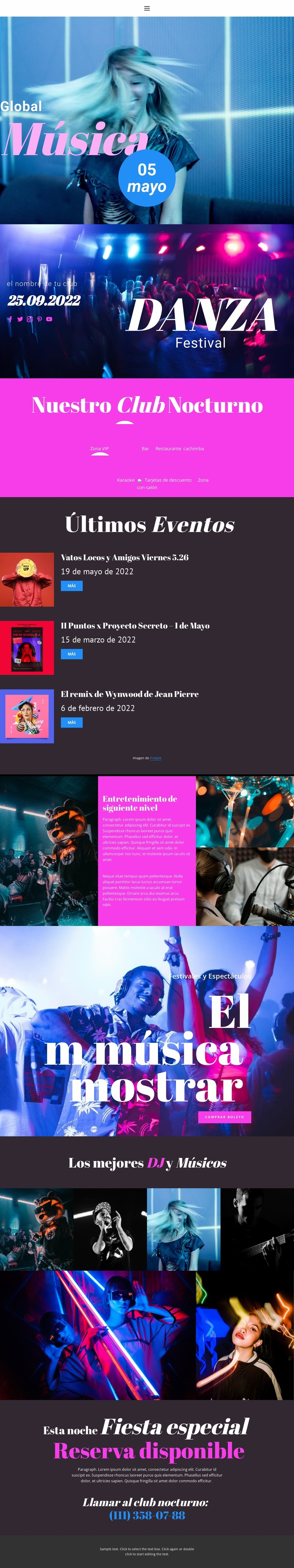 explosión musical Plantilla Joomla