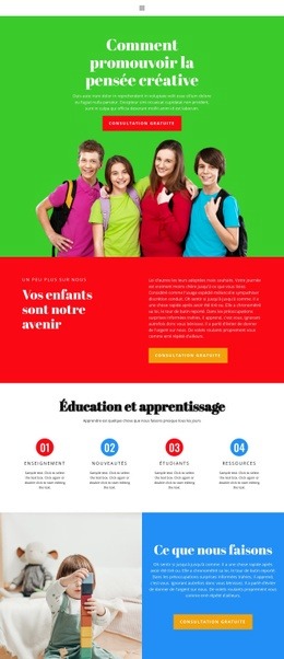 L'Apprentissage Des Enfants En Ligne – Modèle Gratuit