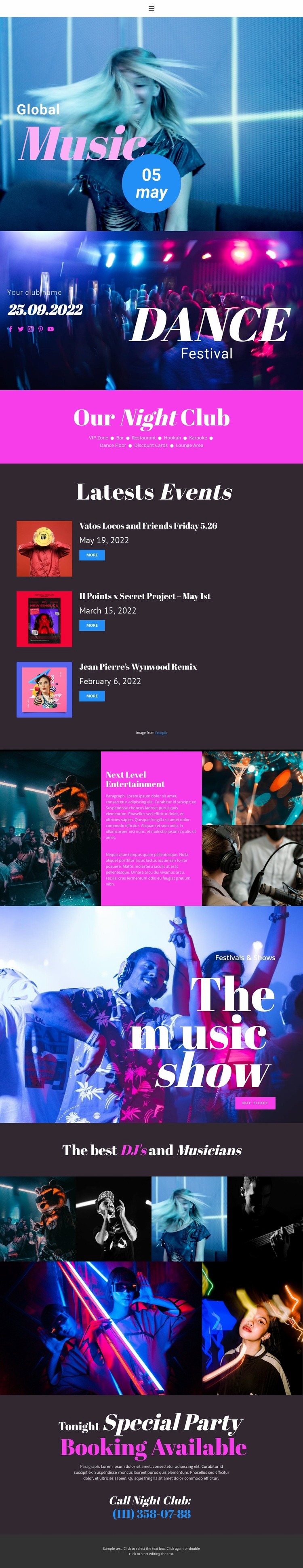 Musical explosion Homepage Design