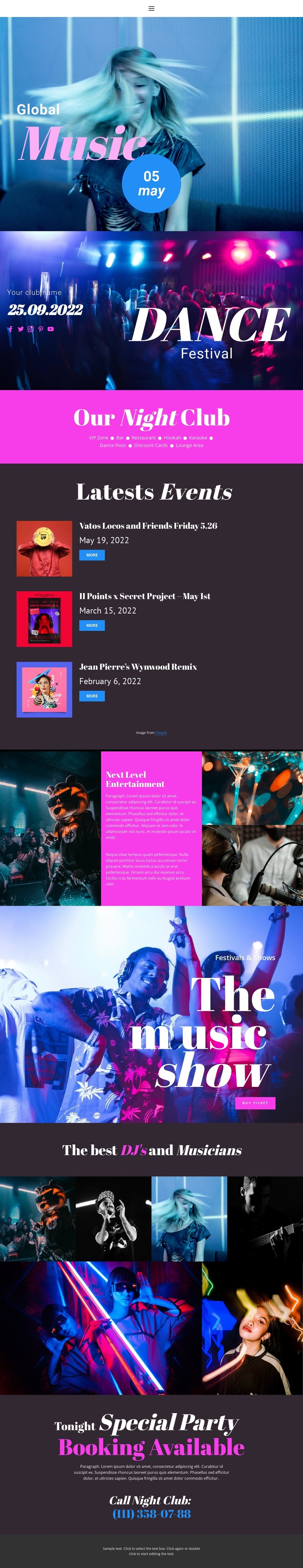 Musical explosion HTML5 Template