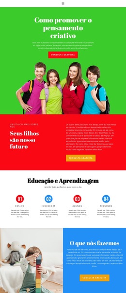 Aprendizagem Infantil Online - Modelo De Página De Destino