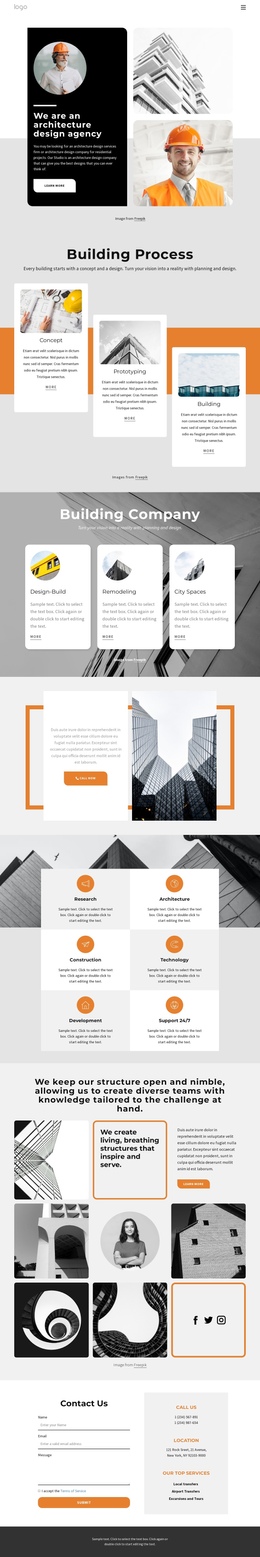Dynamic architectural design - One Page Template by Nicepage