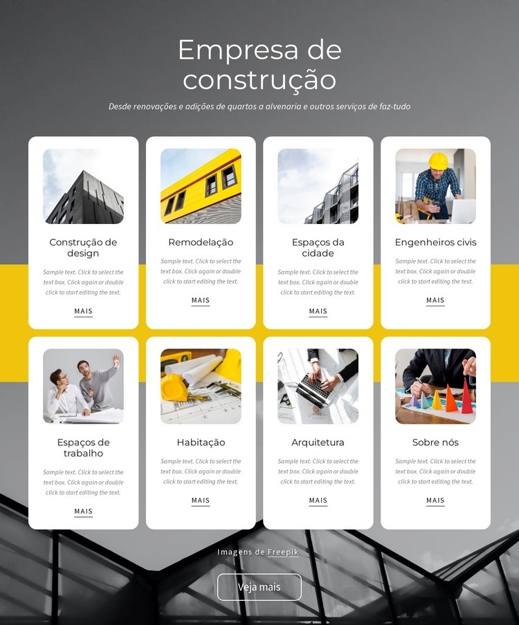 Serviços gerais Maquete do site