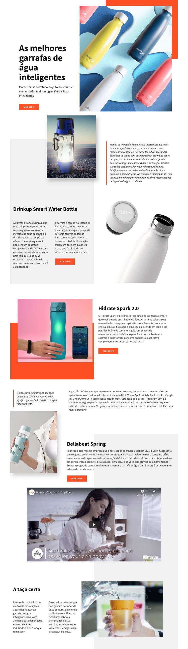 Garrafa inteligente Landing Page