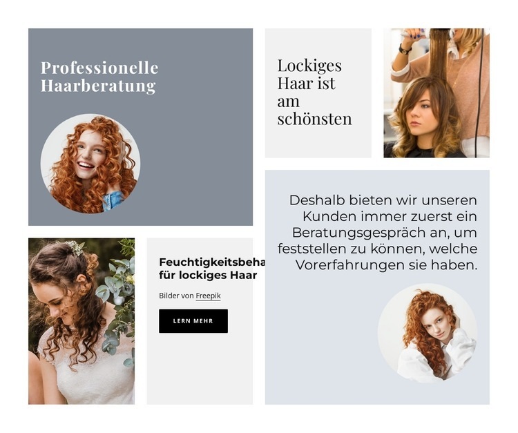 Professionelle Haarberatung Eine Seitenvorlage