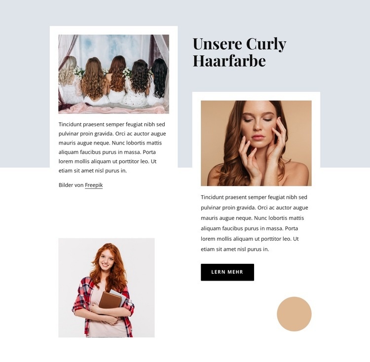 Natürliches Haarstyling HTML Website Builder