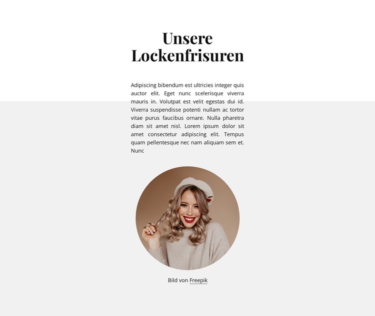 Unsere Lockenfrisuren HTML Website Builder