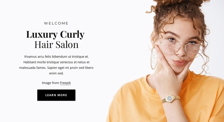 Curly hair services Elementor Template Alternative