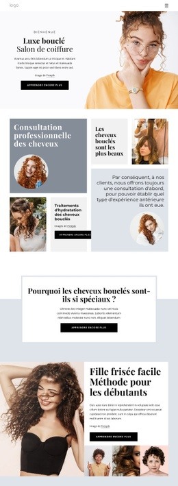 Créateur De Sites Web Polyvalents Pour Salon De Coiffure Bouclé