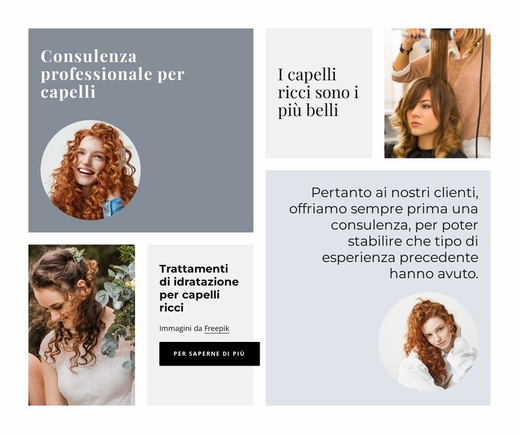Consulenza professionale per capelli Mockup del sito web