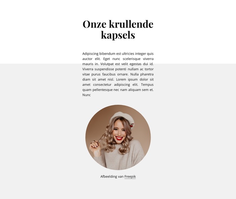 Onze krullende kapsels HTML-sjabloon