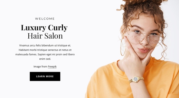Curly hair services One Page Template