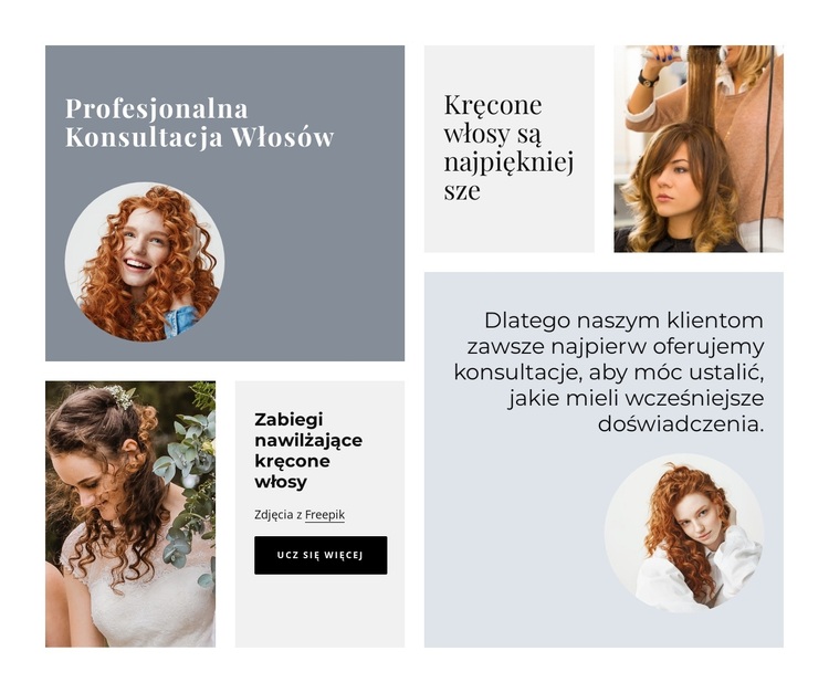 Profesjonalna konsultacja włosów Motyw WordPress