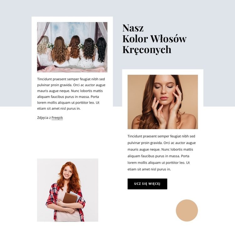 Naturalna stylizacja włosów Motyw WordPress