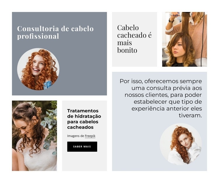 Consultoria de cabelo profissional Construtor de sites HTML