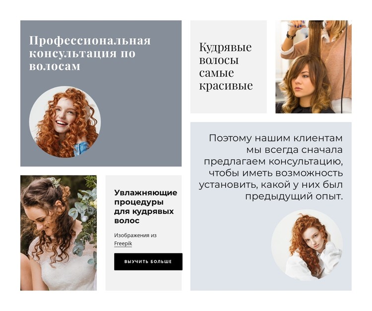 Профессиональная консультация по волосам CSS шаблон