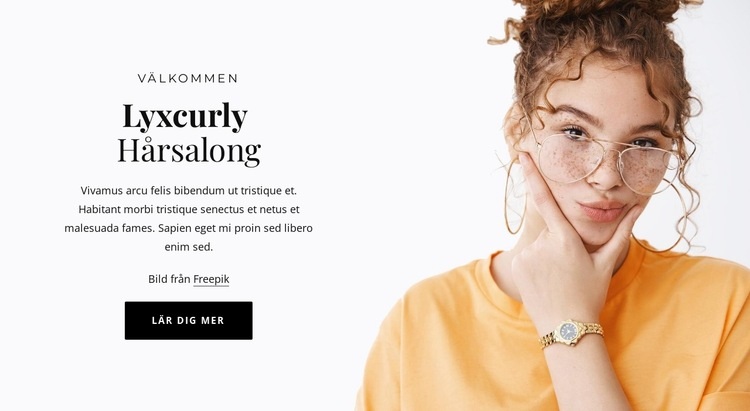 Lockigt hår tjänster HTML-mall