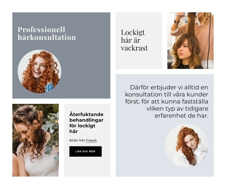 Professionell hårkonsultation Webbplats mall