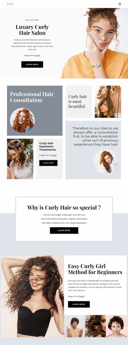 WordPress Page Editor For Curly Hair Salon