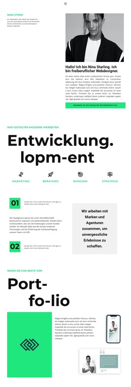 Designerkarte – Vorlage Für Webentwicklung