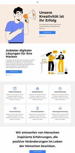 Richten Sie Ihr Geschäft Ein - Moderne Landingpage